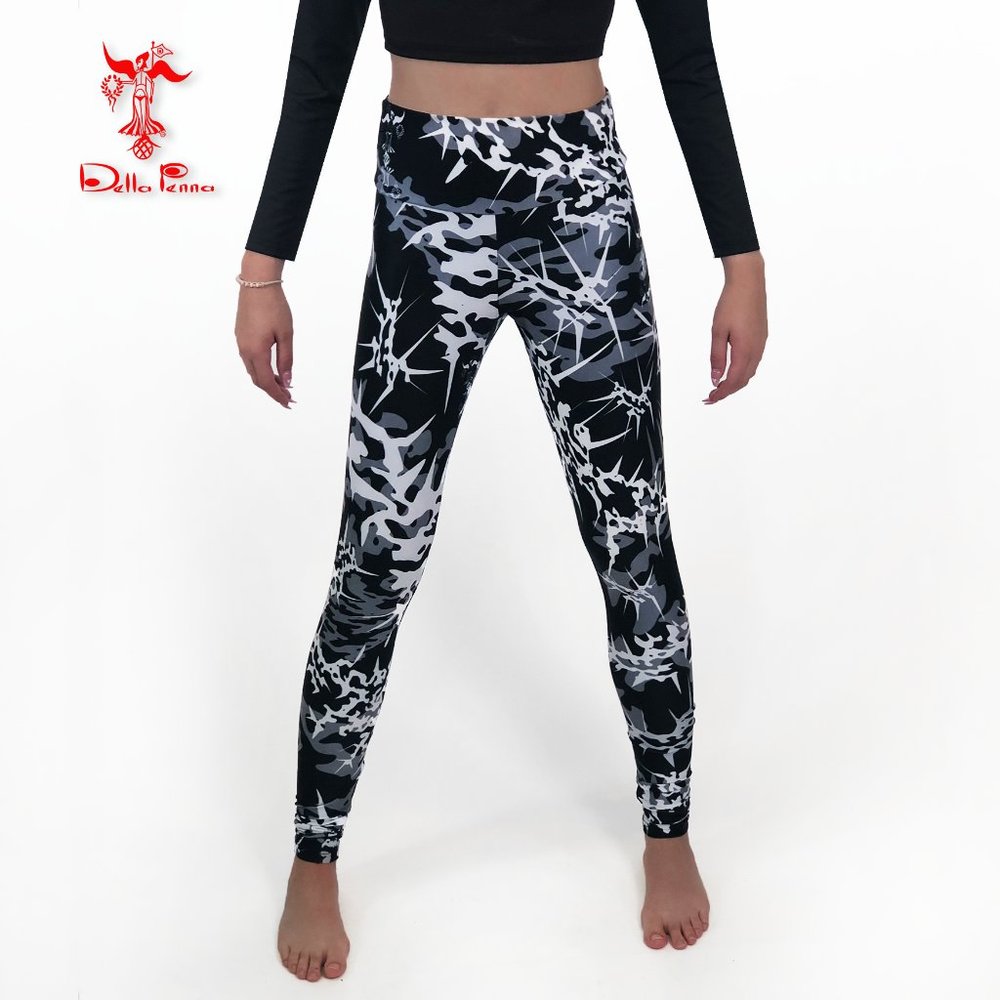 Della Penna Fashion Art Couture ankle length leggings _ Grey Camo Print